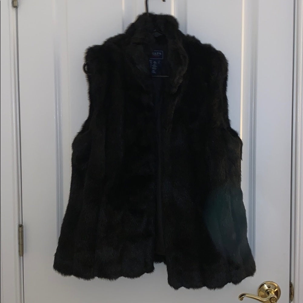Black Faux Fur Vest